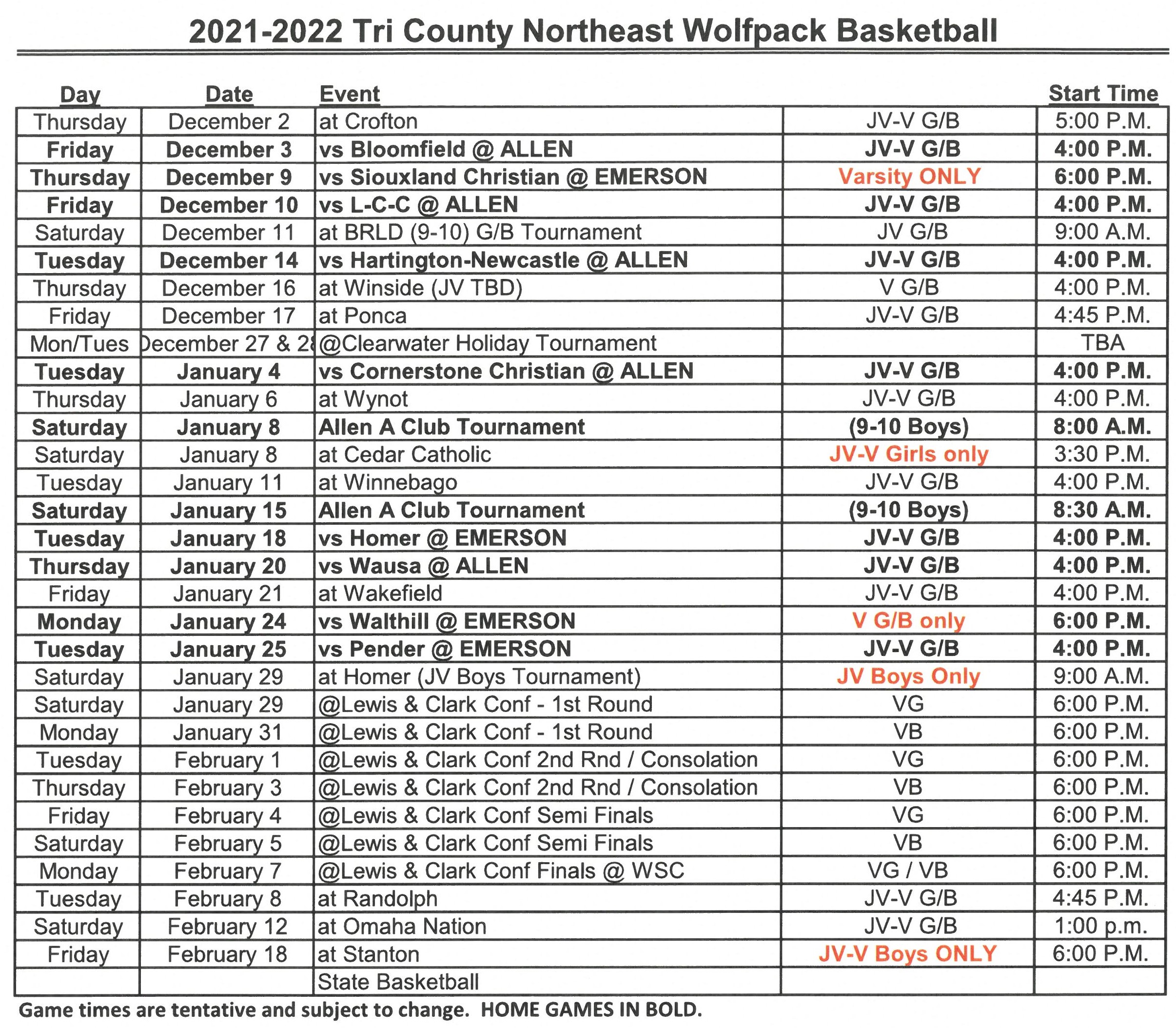Allen Consolidated Schools 20212022 High School Sports Schedules